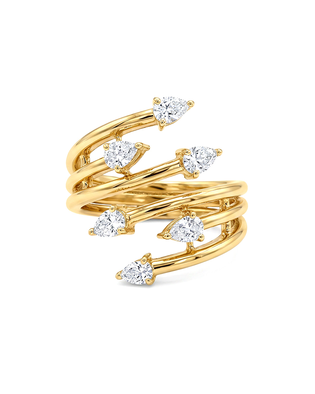 Spiral Pear Ring