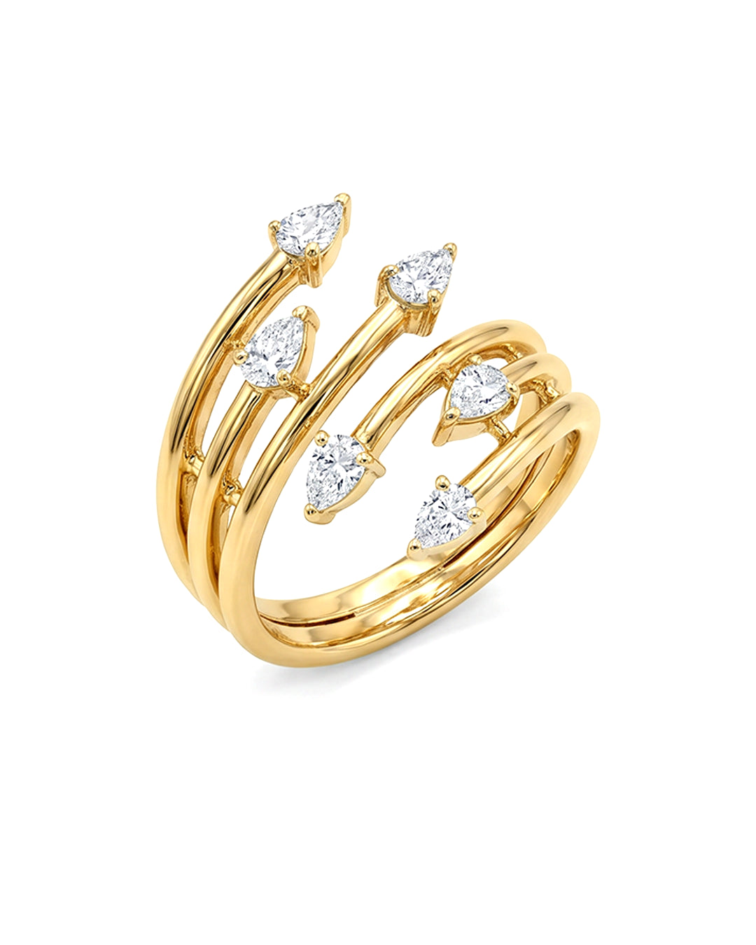 Spiral Pear Ring