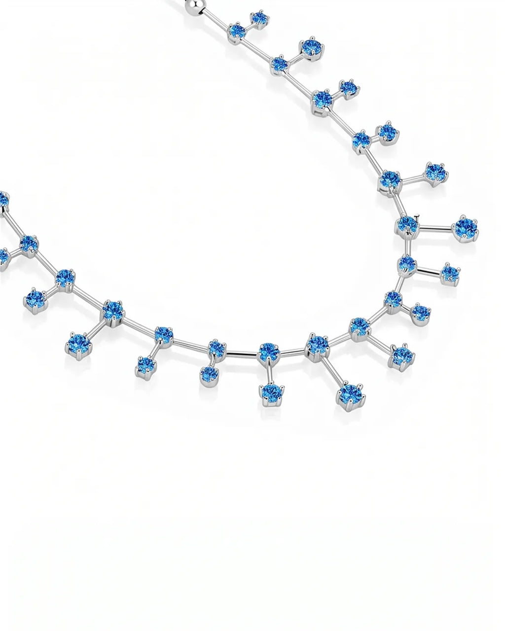Blue Galaxy Moissanite Neckalce