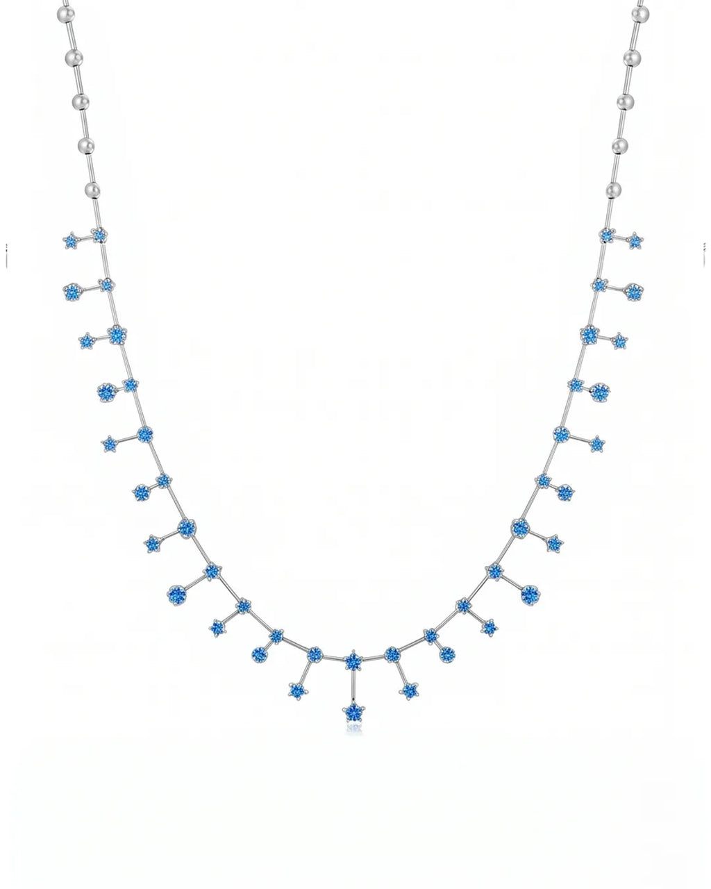 Blue Galaxy Moissanite Neckalce