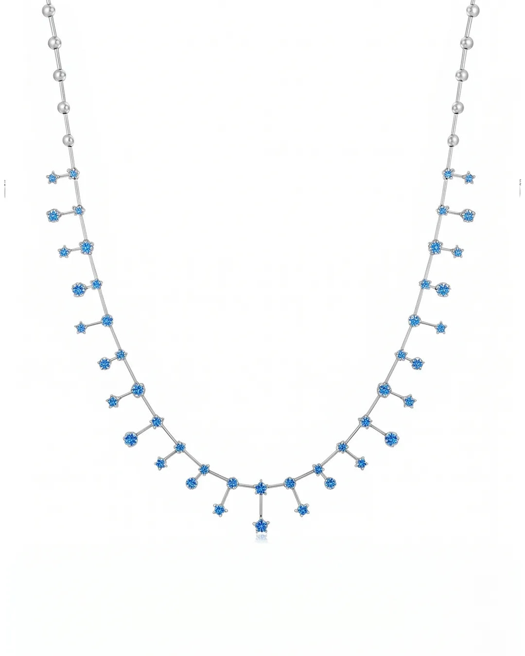 Blue Galaxy Moissanite Neckalce