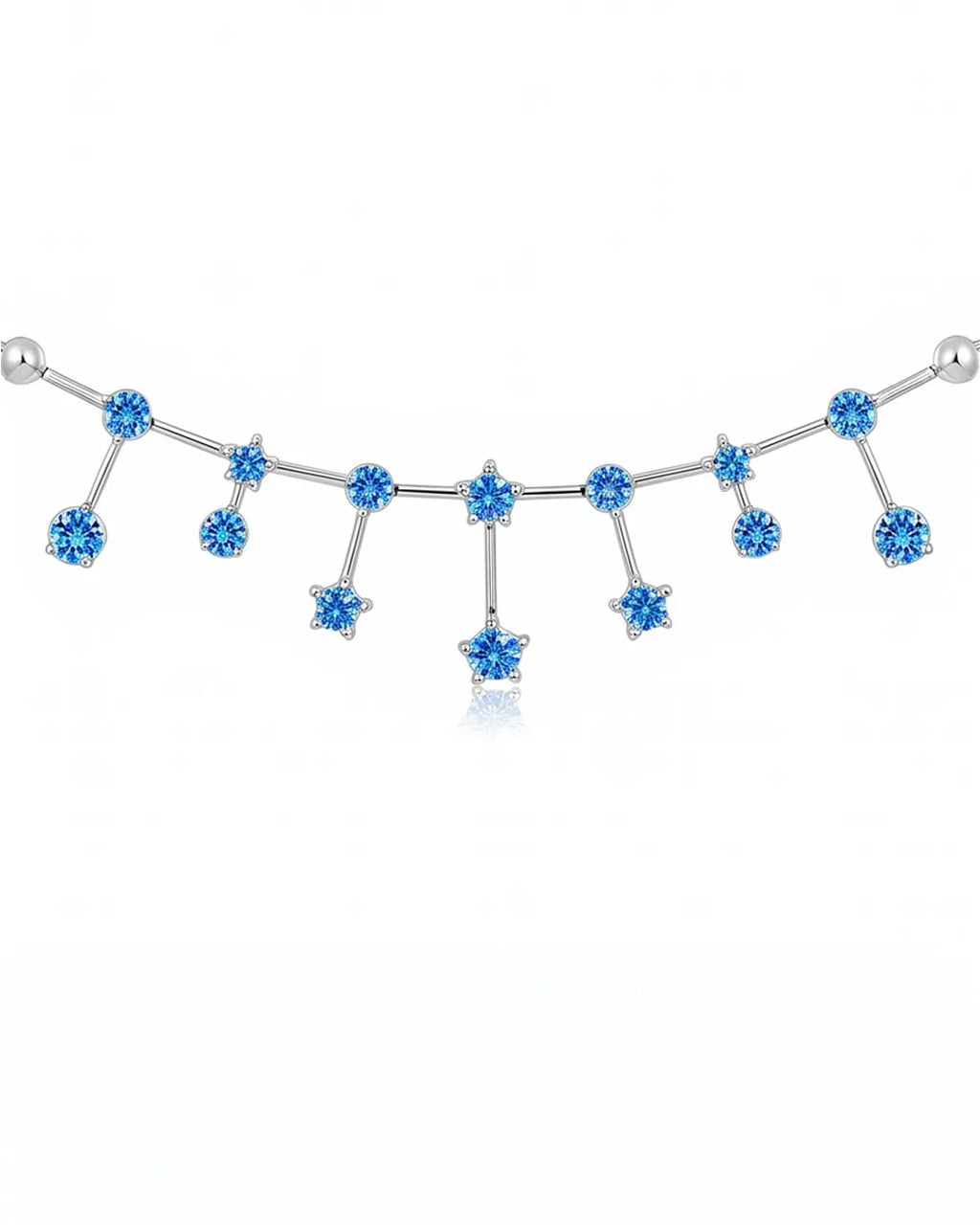 Blue Galaxy Moissanite Neckalce