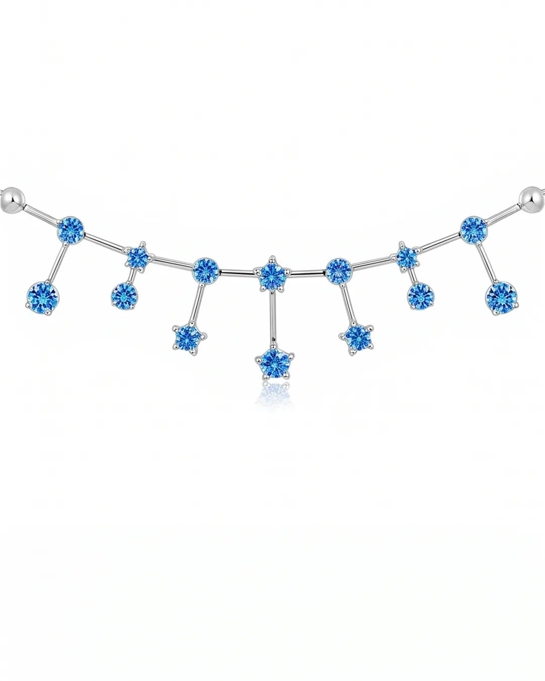 Blue Galaxy Moissanite Neckalce