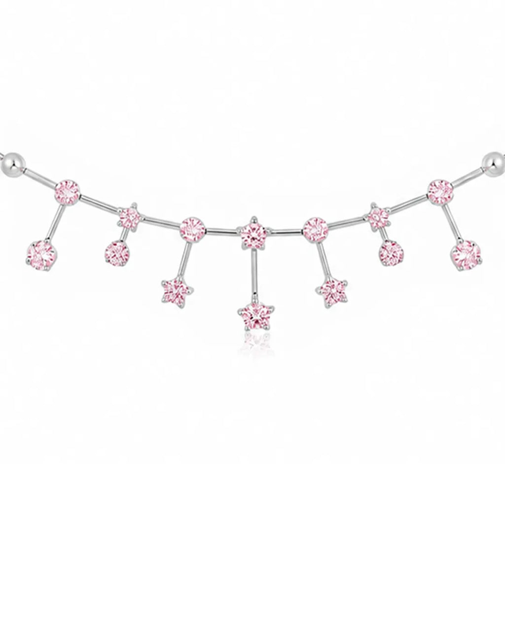 Pink Galaxy Moissanite Neckalce