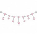 Pink Galaxy Moissanite Neckalce