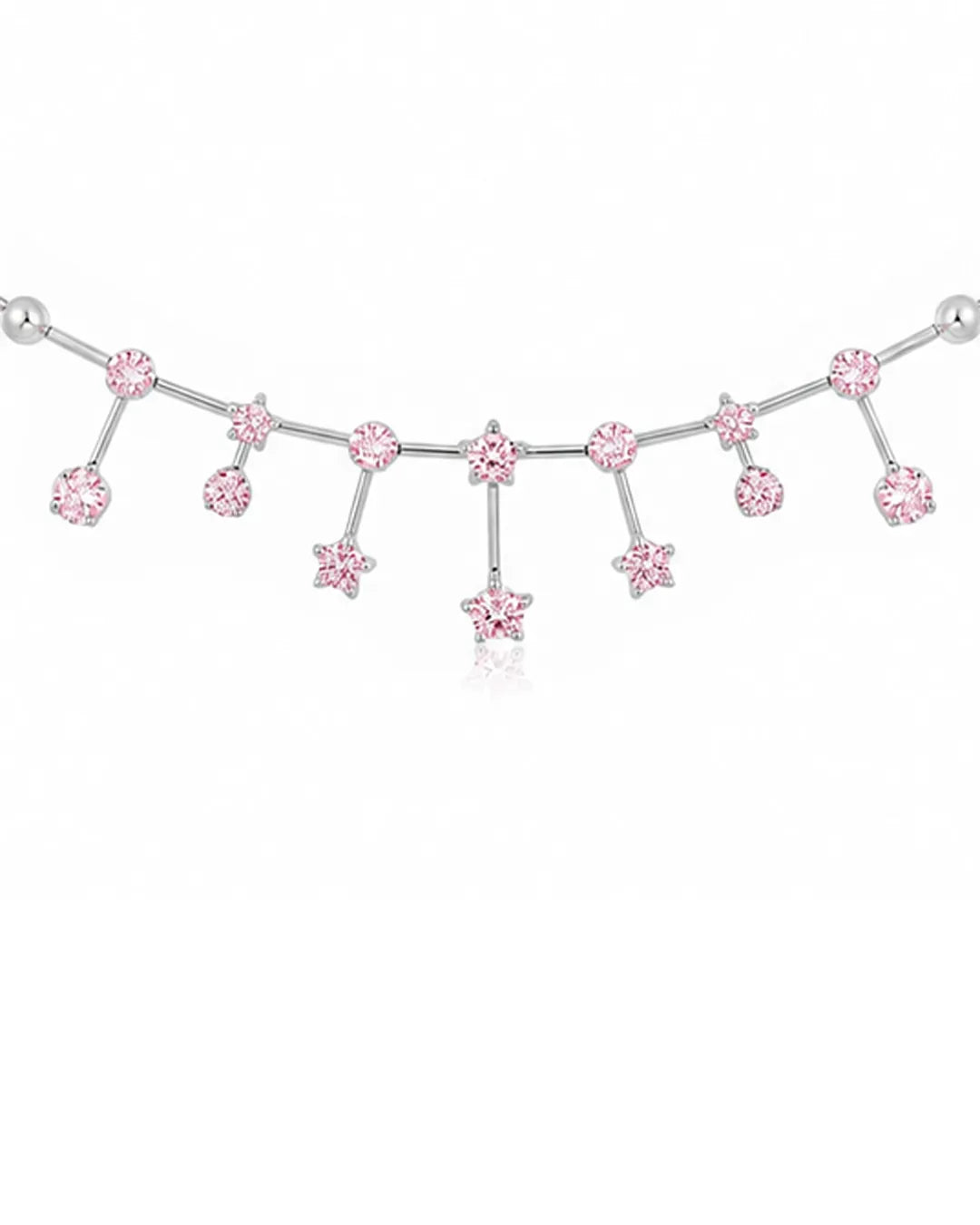 Pink Galaxy Moissanite Neckalce