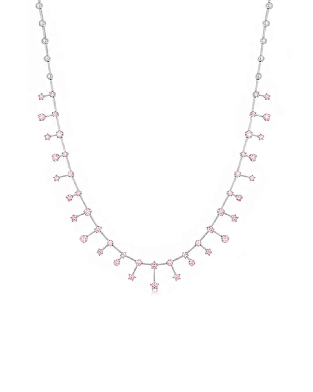 Pink Galaxy Moissanite Neckalce